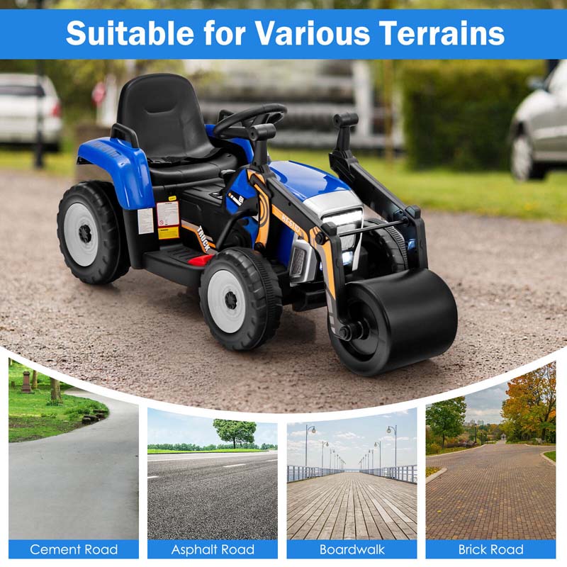 Eletriclife Kids Ride On Road Roller 12V Electric Tractor