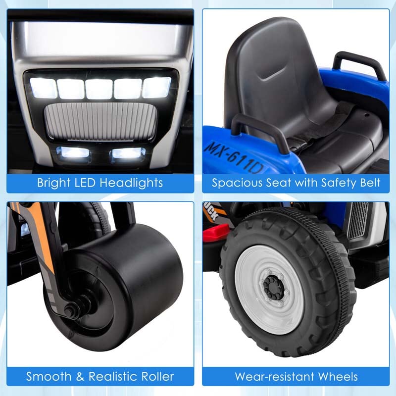 Eletriclife Kids Ride On Road Roller 12V Electric Tractor