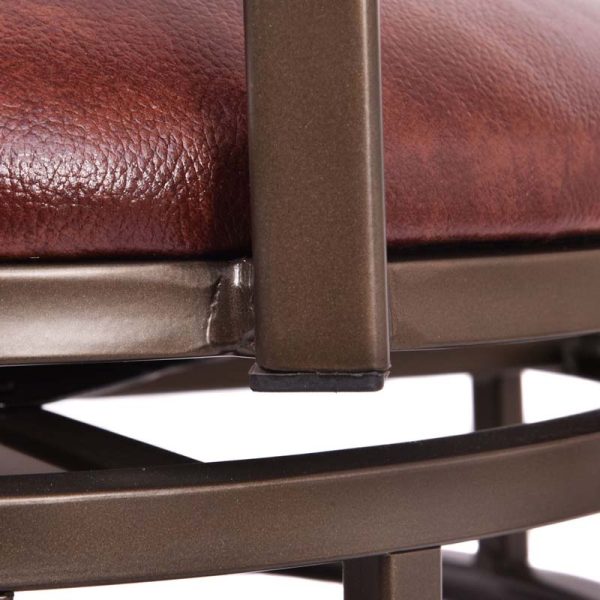 2-Pack 360 Degree Swivel Bar Stools with Back, 30" Vintage Counter Height Stools, Leather Padded Seat Bistro Pub Kitchen Dining Chairs
