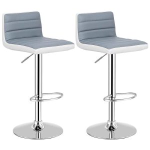 2-Pack Adjustable Swivel Bar Stools PU Leather Counter Height Dining Chairs for Kitchen Pub Bistro