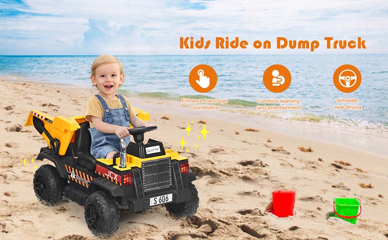 Eletriclife 12V Battery Kids Ride On Dump Truck with Electric Bucket