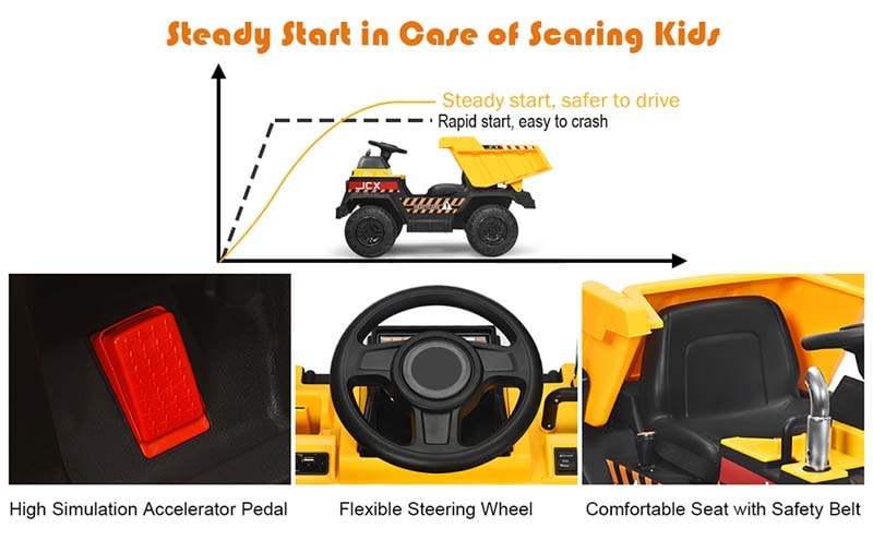 Eletriclife 12V Battery Kids Ride On Dump Truck with Electric Bucket