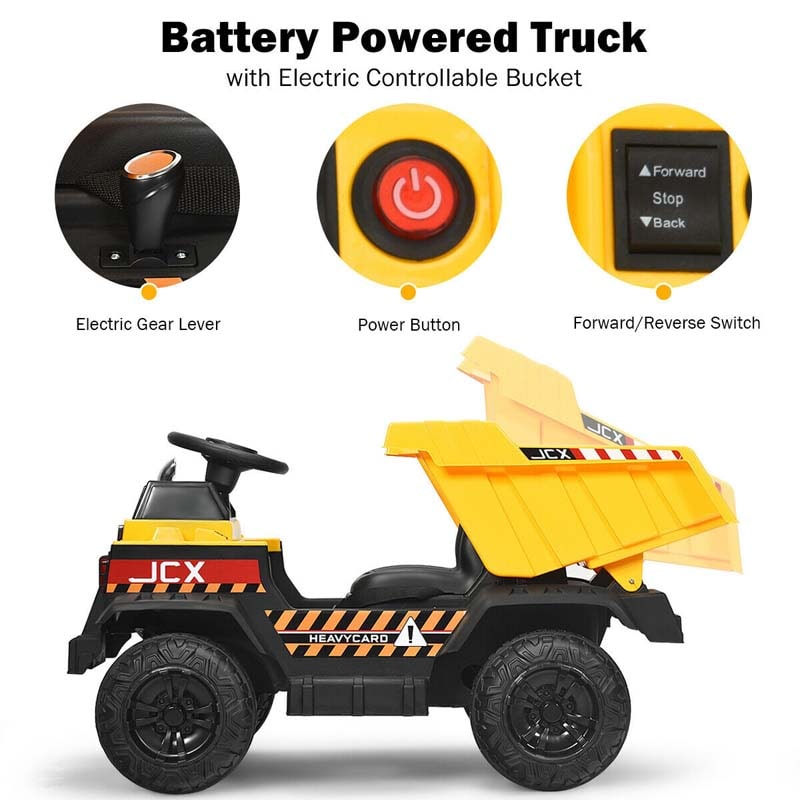 Eletriclife 12V Battery Kids Ride On Dump Truck with Electric Bucket