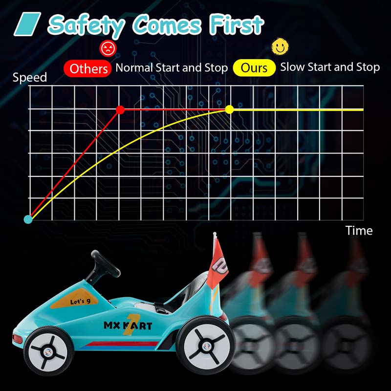 Eletriclife 12V Electric Go Kart for Kids Race Toy with Remote Control and Music