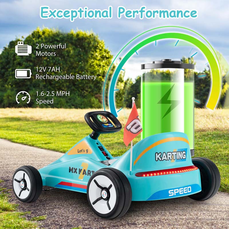 Eletriclife 12V Electric Go Kart for Kids Race Toy with Remote Control and Music