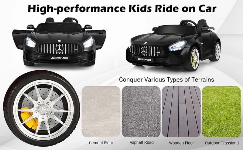 Eletriclife 12V Kids Ride On Car Mercedes Benz AMG GTR with Remote and LED Lights
