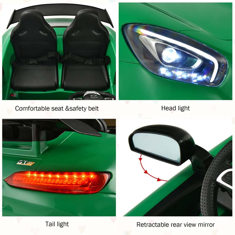 Eletriclife 12V Kids Ride On Car Mercedes Benz AMG GTR with Remote and LED Lights