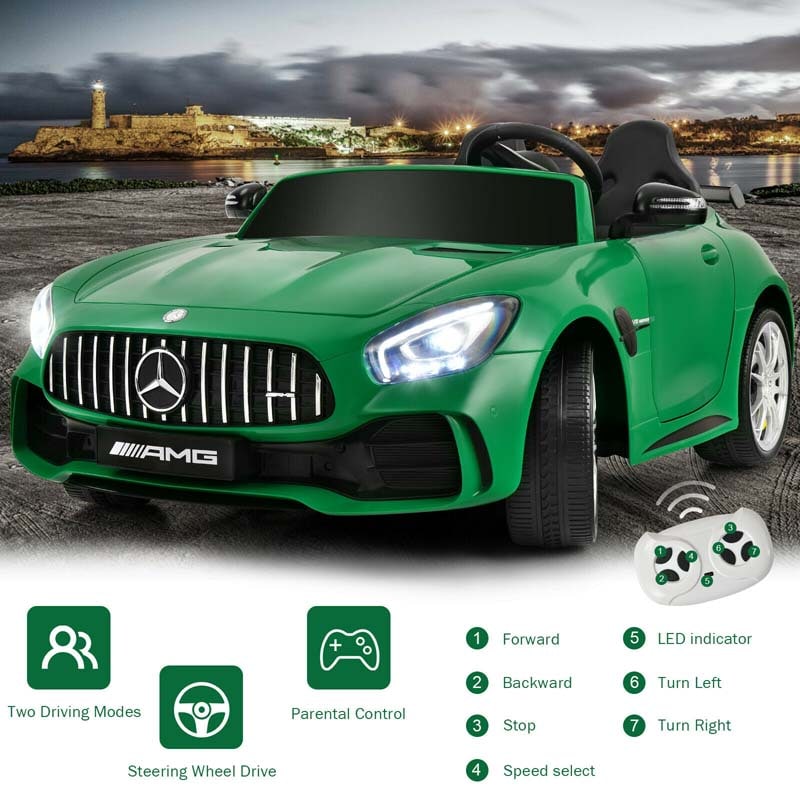 Eletriclife 12V Kids Ride On Car Mercedes Benz AMG GTR with Remote and LED Lights