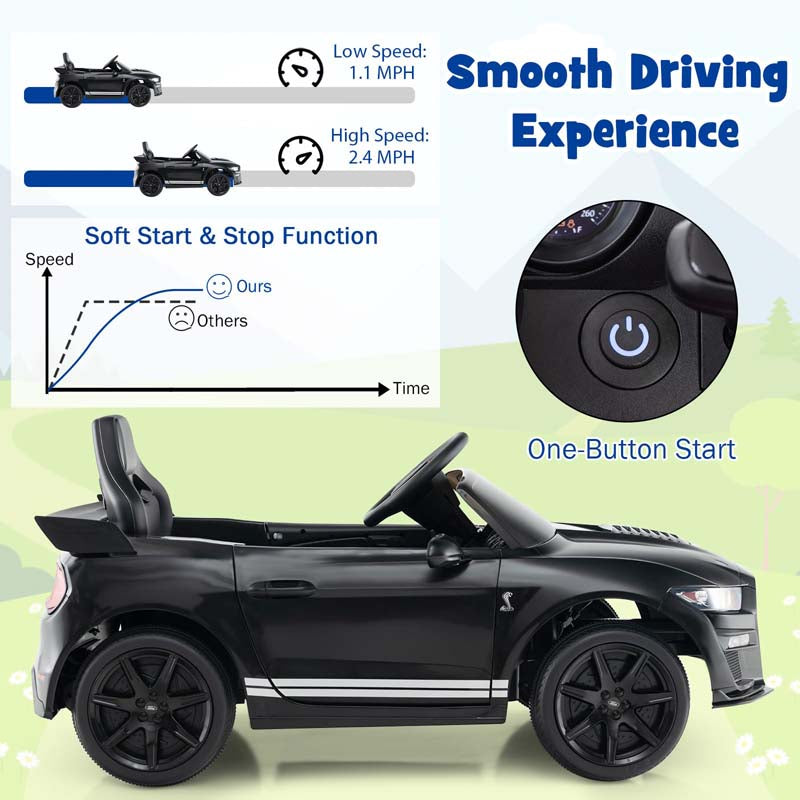 Eletriclife 12V Licensed Ford Mustang Shelby GT500 Kids Ride on Car with Remote Control