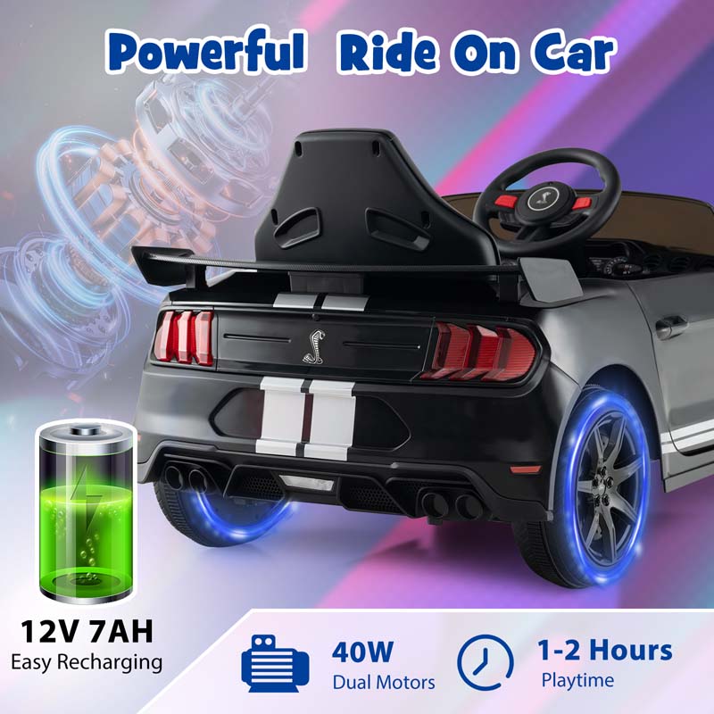 Eletriclife 12V Licensed Ford Mustang Shelby GT500 Kids Ride on Car with Remote Control
