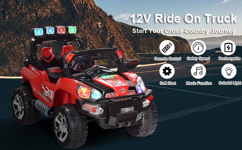 Eletriclife 12 V Kids Ride On SUV Car with Remote Control LED Lights