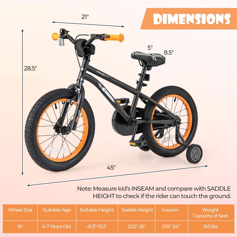 Eletriclife 16-Inch Kids Bike Sport Bicycle with Adjustable Seat and Reflectors