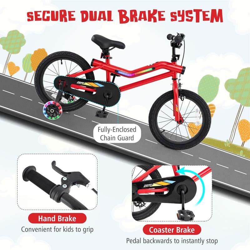Eletriclife LED Lighted Kids Bike with Training Wheels and Headlight
