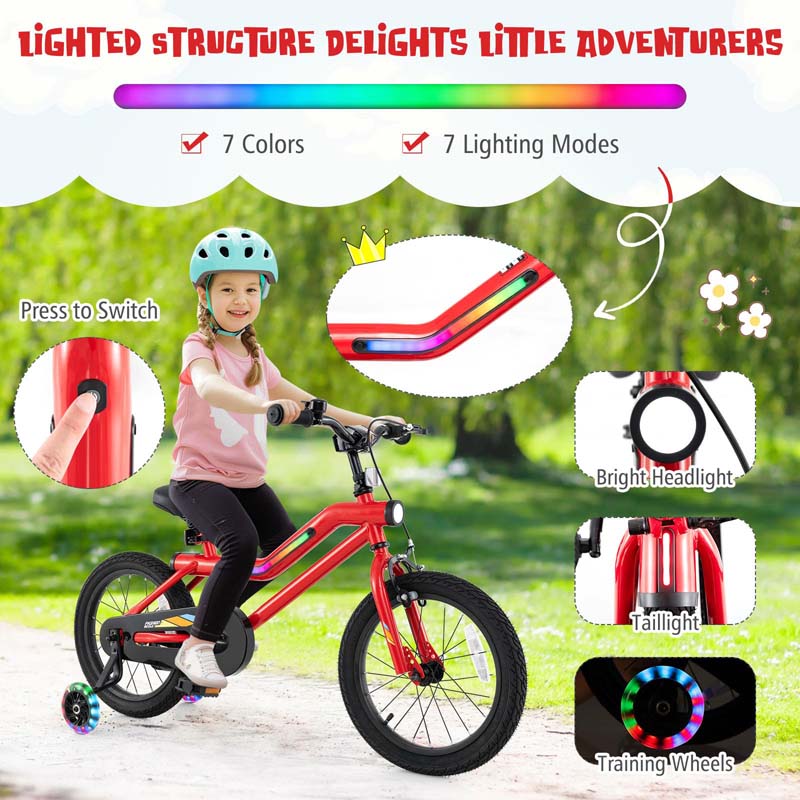 Eletriclife LED Lighted Kids Bike with Training Wheels and Headlight