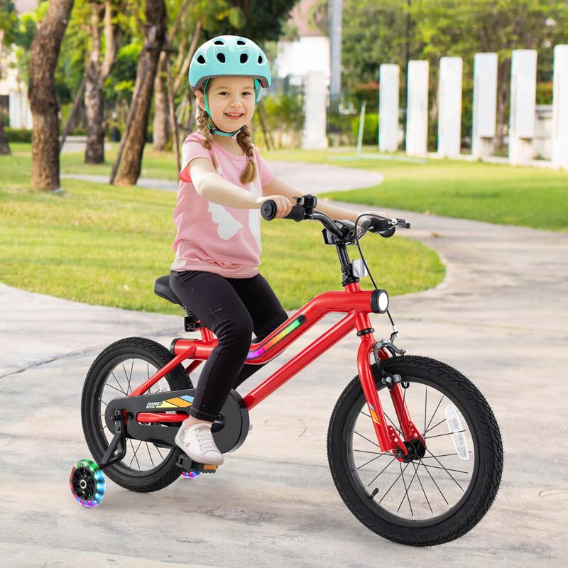 Eletriclife LED Lighted Kids Bike with Training Wheels and Headlight