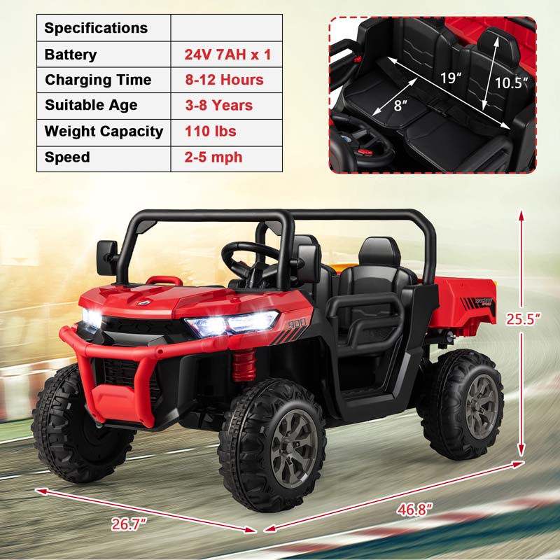 Eletriclife 24V Ride on Dump Truck with Remote Control