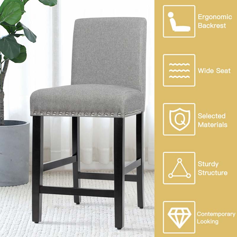 Eletriclife 25 Inch Kitchen Chairs with Rubber Wood Legs