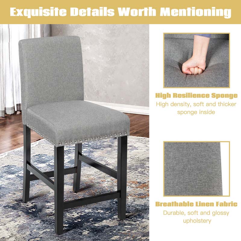 Eletriclife 25 Inch Kitchen Chairs with Rubber Wood Legs