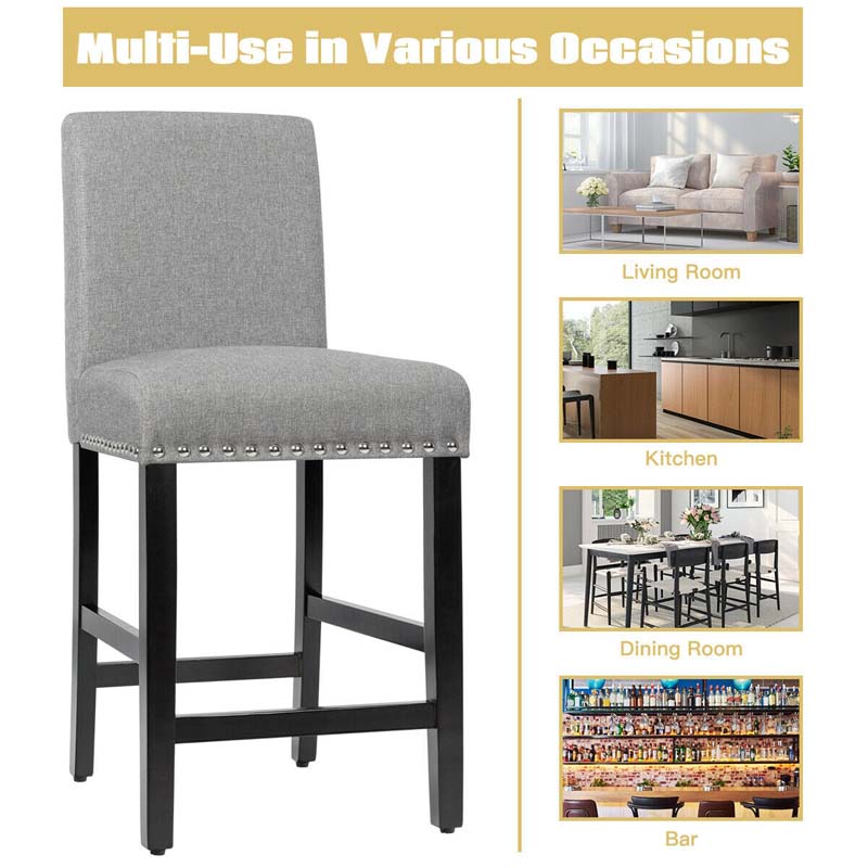 Eletriclife 25 Inch Kitchen Chairs with Rubber Wood Legs