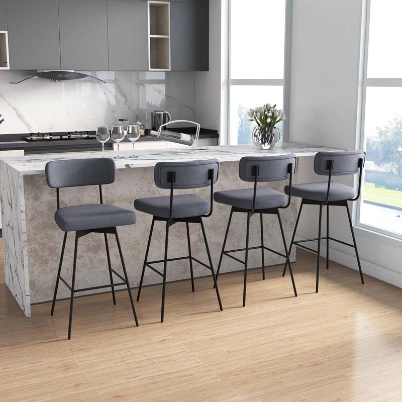 Eletriclife 29 Inch Counter Height Upholstered Swivel Bar Stool