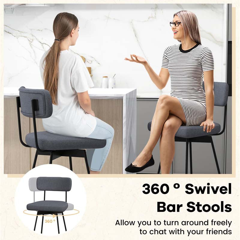 Eletriclife 29 Inch Counter Height Upholstered Swivel Bar Stool