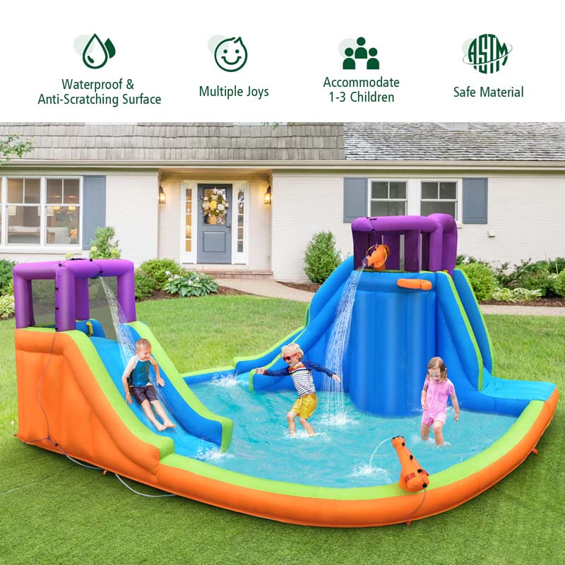 Eletriclife 6-in-1 Inflatable Dual Water Slide Bounce House Without Blower