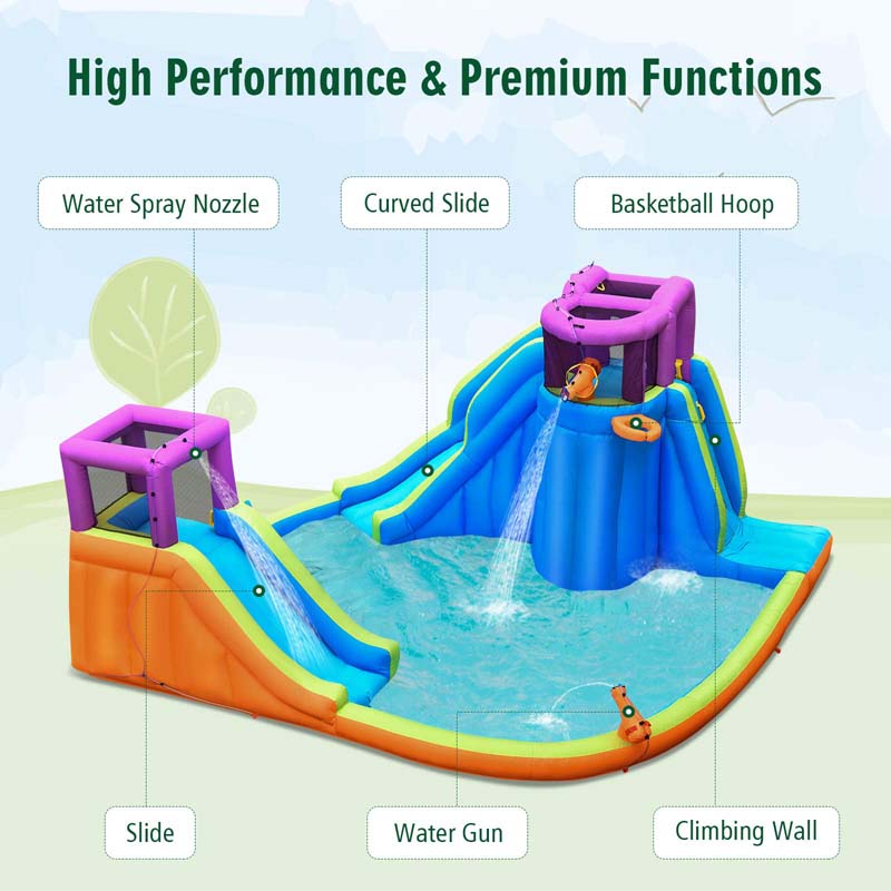 Eletriclife 6-in-1 Inflatable Dual Water Slide Bounce House Without Blower