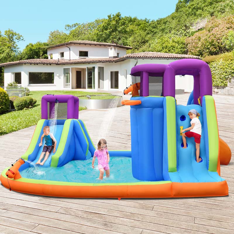 Eletriclife 6-in-1 Inflatable Dual Water Slide Bounce House Without Blower