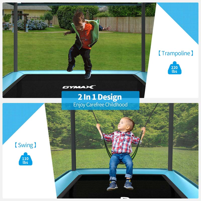 Eletriclife 6 Feet Kids Entertaining Trampoline with Swing Safety Fence