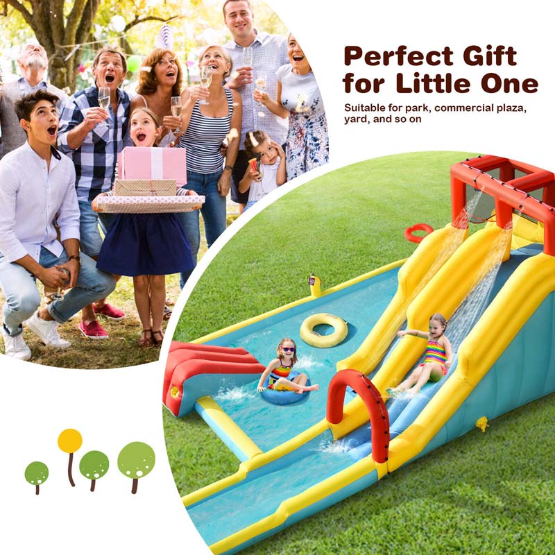Eletriclife 7-in-1 Inflatable Dual Slide Water Park Bounce House Without Blower