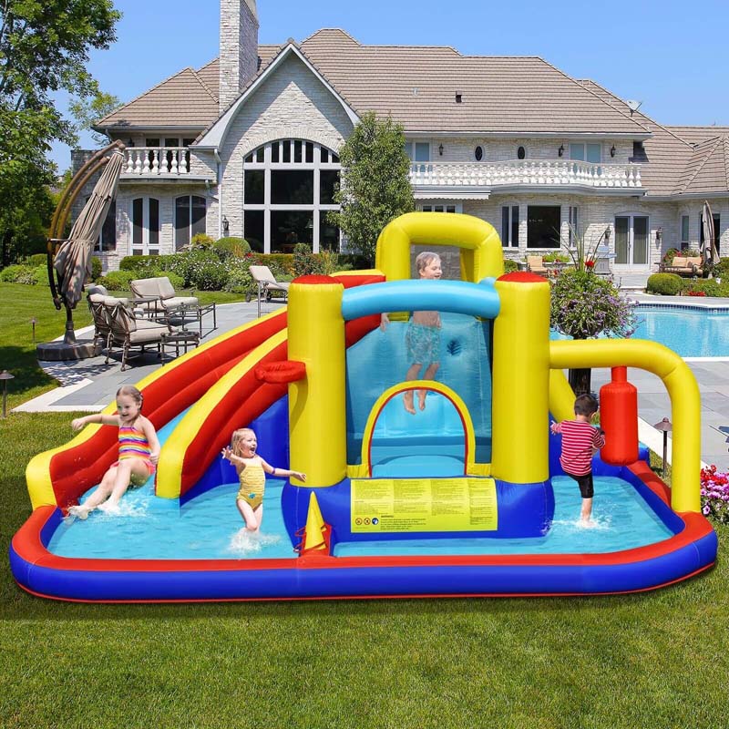 Eletriclife 7-in-1 Inflatable Water Slide Bounce Castle Without Blower