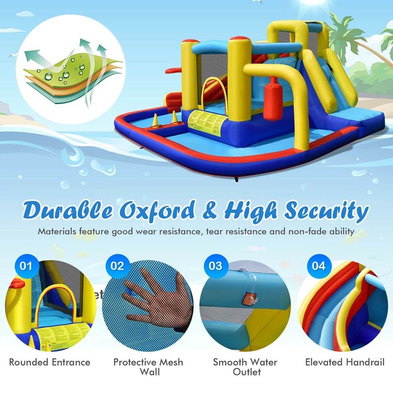 Eletriclife 7-in-1 Inflatable Water Slide Bounce Castle Without Blower
