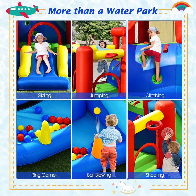 Eletriclife 9-in-1 Inflatable Kids Water Slide Bounce House without Blower