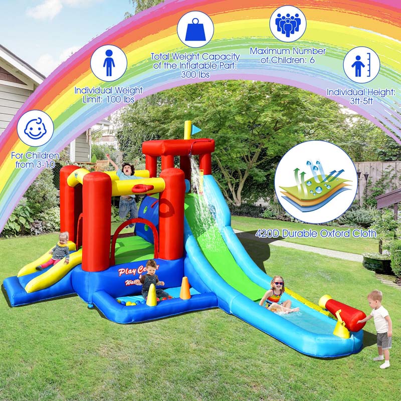 Eletriclife 9-in-1 Inflatable Kids Water Slide Bounce House without Blower