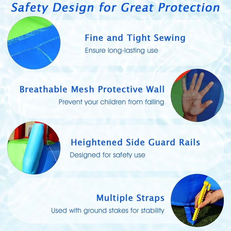 Eletriclife 9-in-1 Inflatable Kids Water Slide Bounce House without Blower