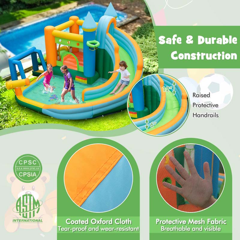 Eletriclife 9 in 1 Giant Water Bounce House Park with 735W Blower