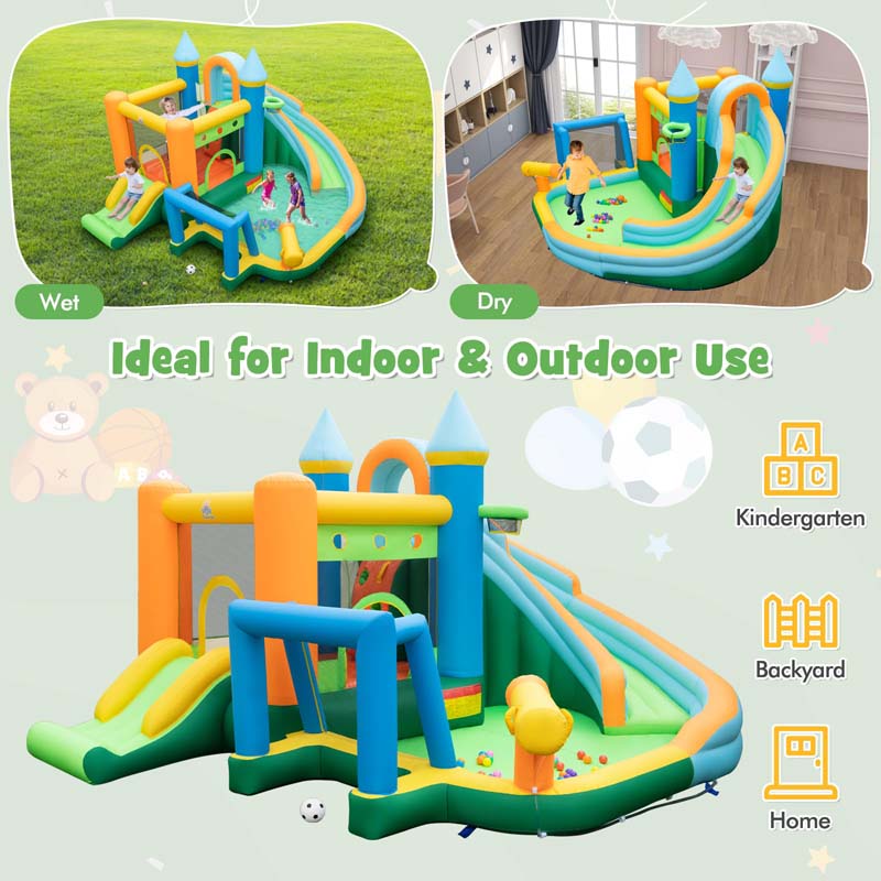 Eletriclife 9 in 1 Giant Water Bounce House Park with 735W Blower