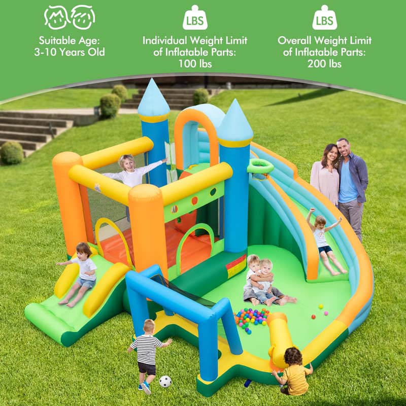 Eletriclife 9 in 1 Giant Water Bounce House Park with 735W Blower