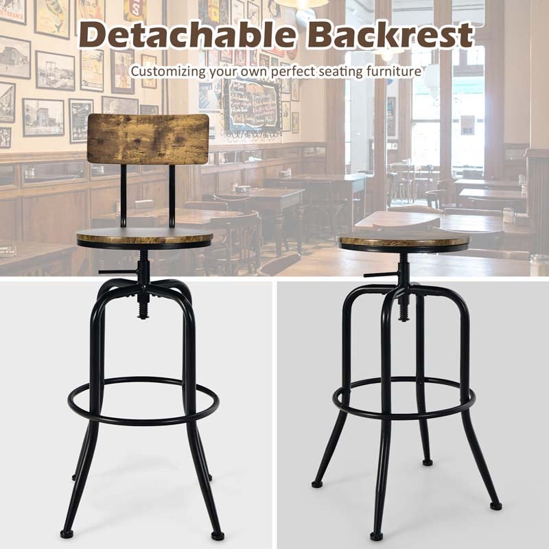 Eletriclife Adjustable Swivel Counter-Height Stool with Arc-Shaped Backrest