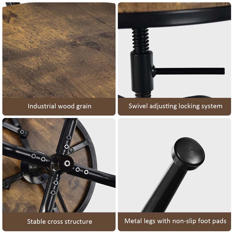 Eletriclife Adjustable Swivel Counter-Height Stool with Arc-Shaped Backrest