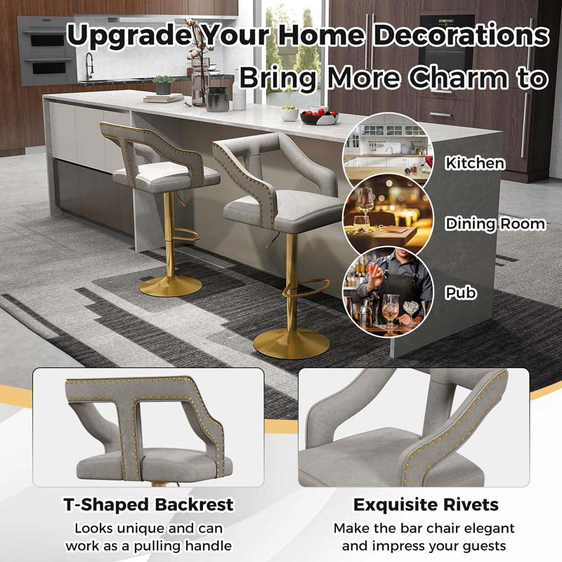 Eletriclife Bar Chairs with Footrest and 2-Layer Electroplated Metal Base