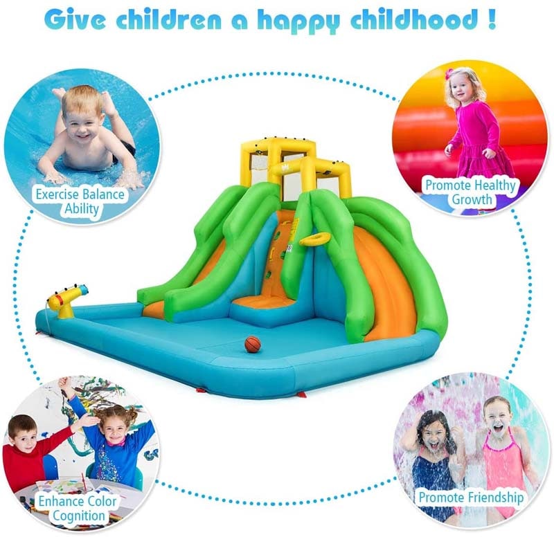Eletriclife Inflatable Water Park Bounce House with Climbing Wall without Blower