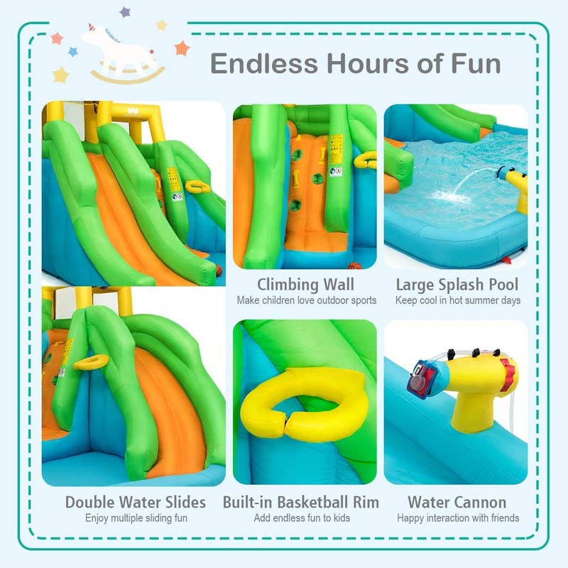 Eletriclife Inflatable Water Park Bounce House with Climbing Wall without Blower
