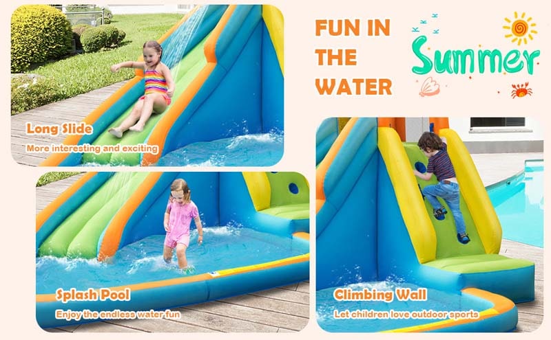 Eletriclife Inflatable Water Slide Kids Bounce House with Blower