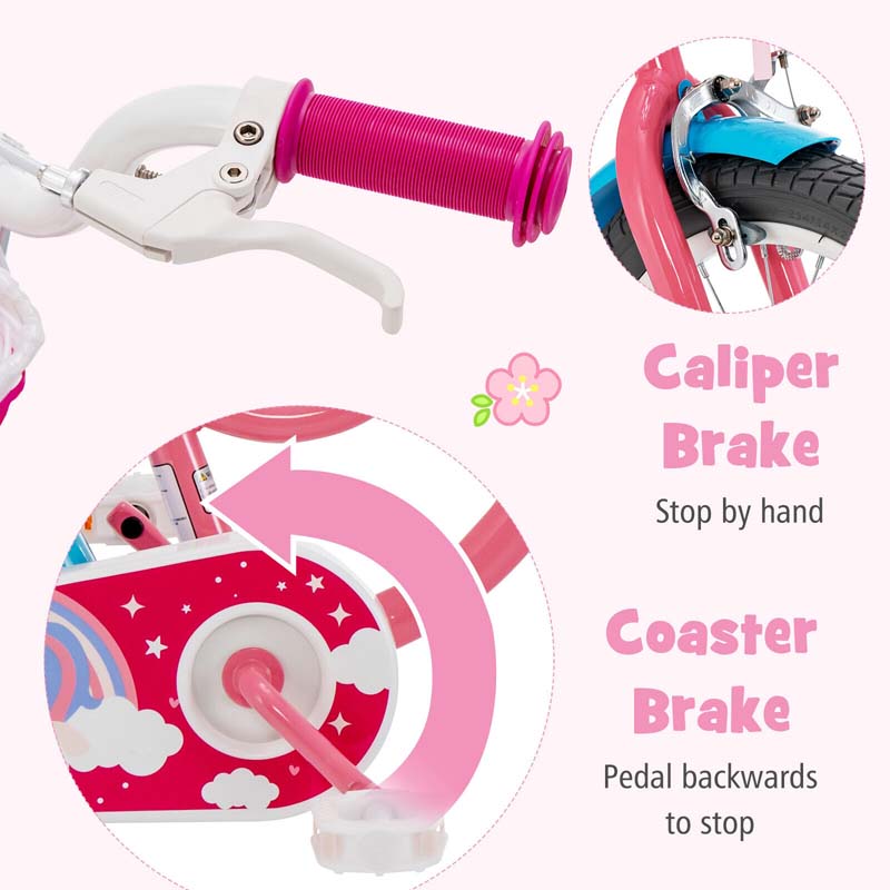 Eletriclife Kids Bicycle with Training Wheels and Basket for Boys Girls Age 3-9 Years
