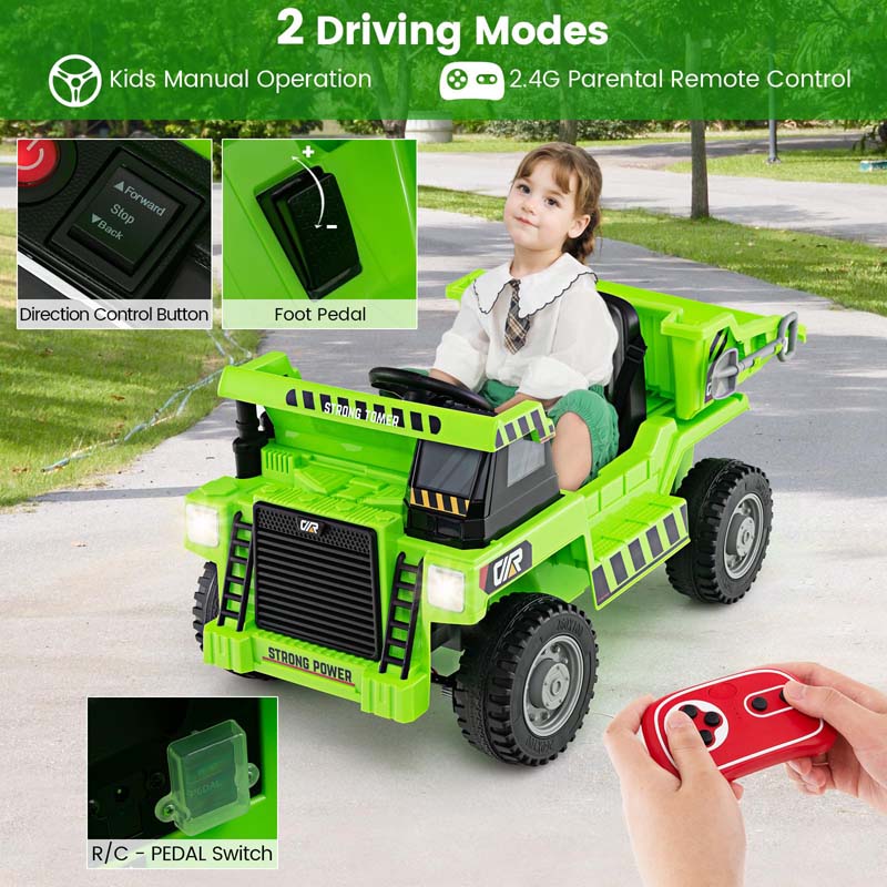 Eletriclife Kids Ride on Dump Truck 12V Ride on Car with Electric Dump Bed