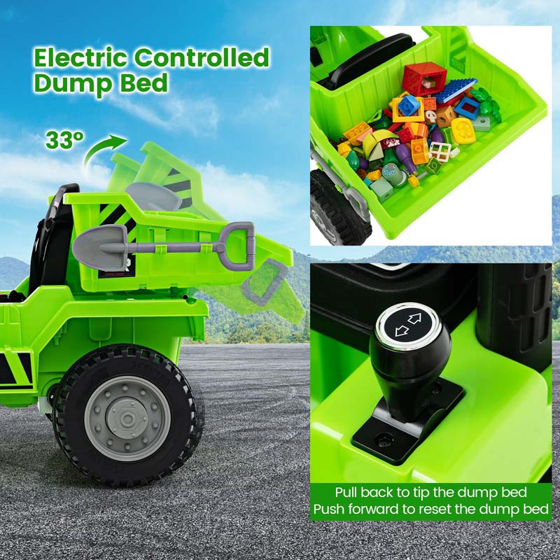 Eletriclife Kids Ride on Dump Truck 12V Ride on Car with Electric Dump Bed