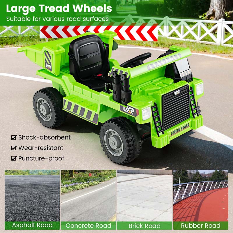 Eletriclife Kids Ride on Dump Truck 12V Ride on Car with Electric Dump Bed
