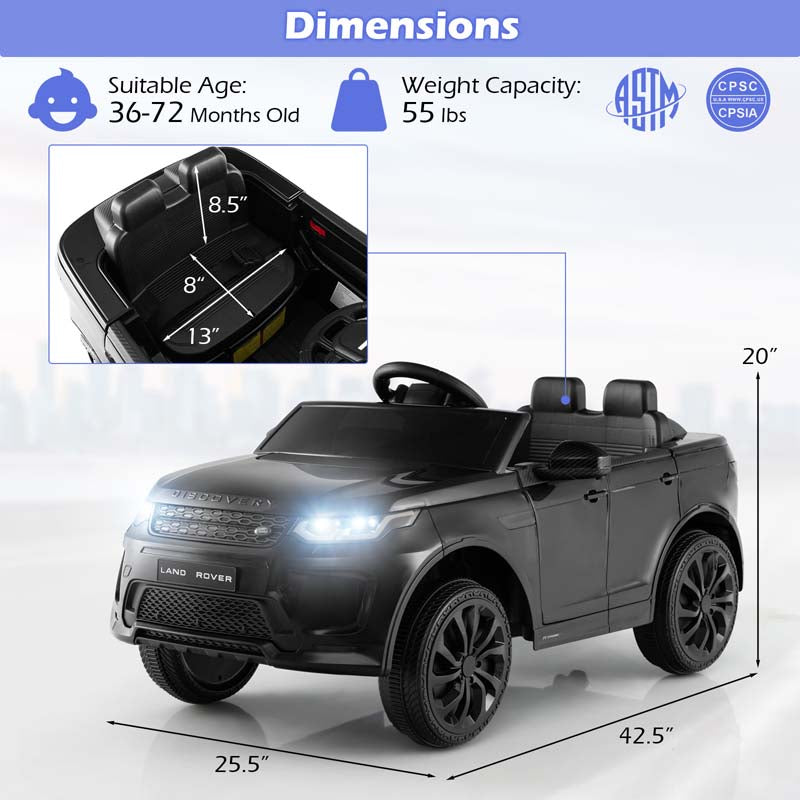 Eletriclife Licensed Land Rover 12V Kids Ride On Car with Lockable Doors and LED Lights