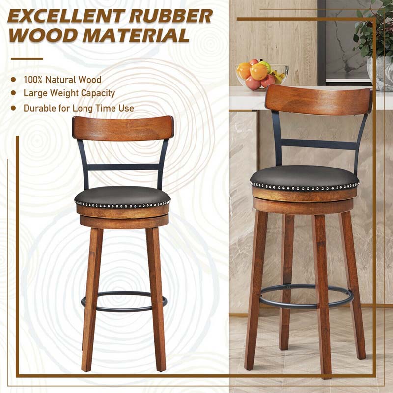 Eletriclife Set of 2 30.5 Inches Swivel Counter Height Dining Chair